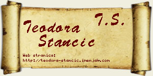 Teodora Stančić vizit kartica